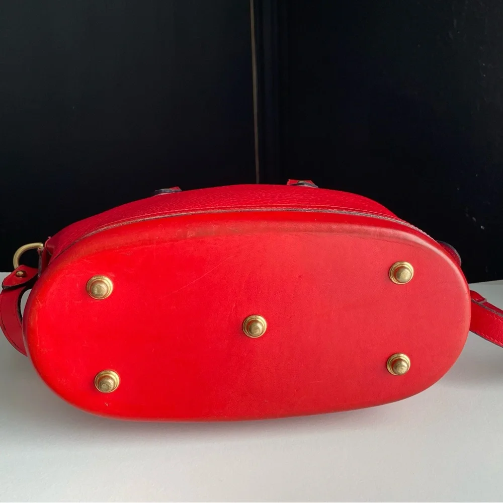 Dooney and Bourke Red Leather Norfolk Case Dome Satchel Bag R04 - Picture 7 of 16